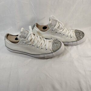 Converse Chuck Taylor All-Star Low Tops, White Glitter Toe